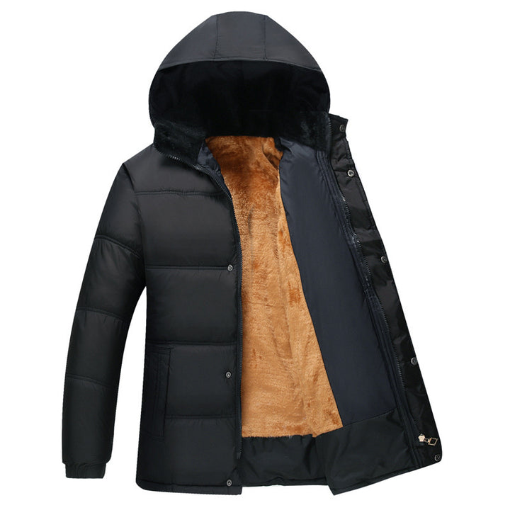Men's stylish padded jacket with cozy inner lining and adjustable hood collar Lisslune