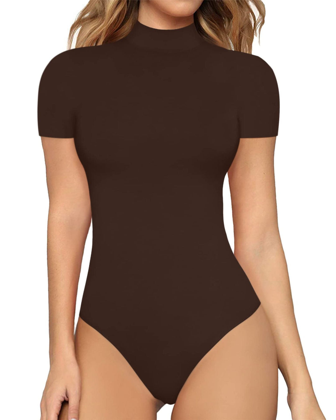 Women’s bodysuit with high collar and short sleeves Lisslune