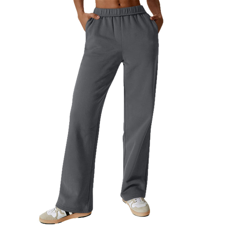 Women comfortable leisure pants with elastic waistband and practical side pockets Lisslune