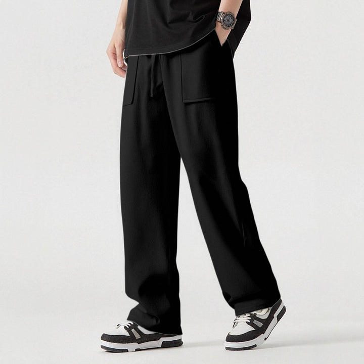 Men's Comfortable Cargo Pants with Practical Pockets and Elastic Waistband Lisslune