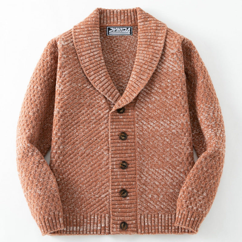 Men's cardigan with modern cable pattern and button details Lisslune