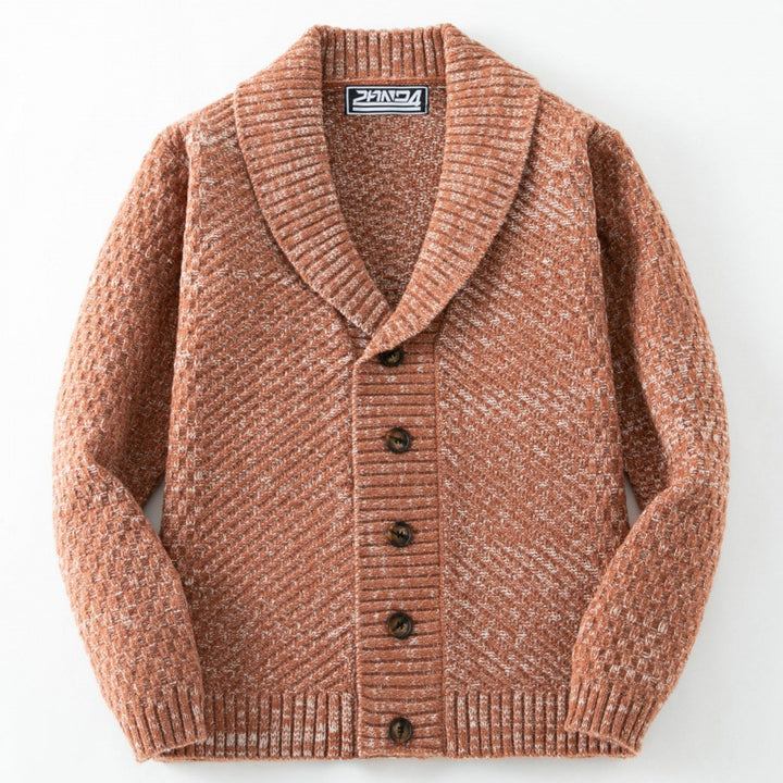 Men's cardigan with modern cable pattern and button details Lisslune