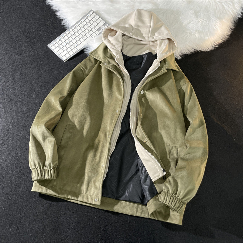 Men's Casual Transitional Jacket with Adjustable Hood Collar Lisslune