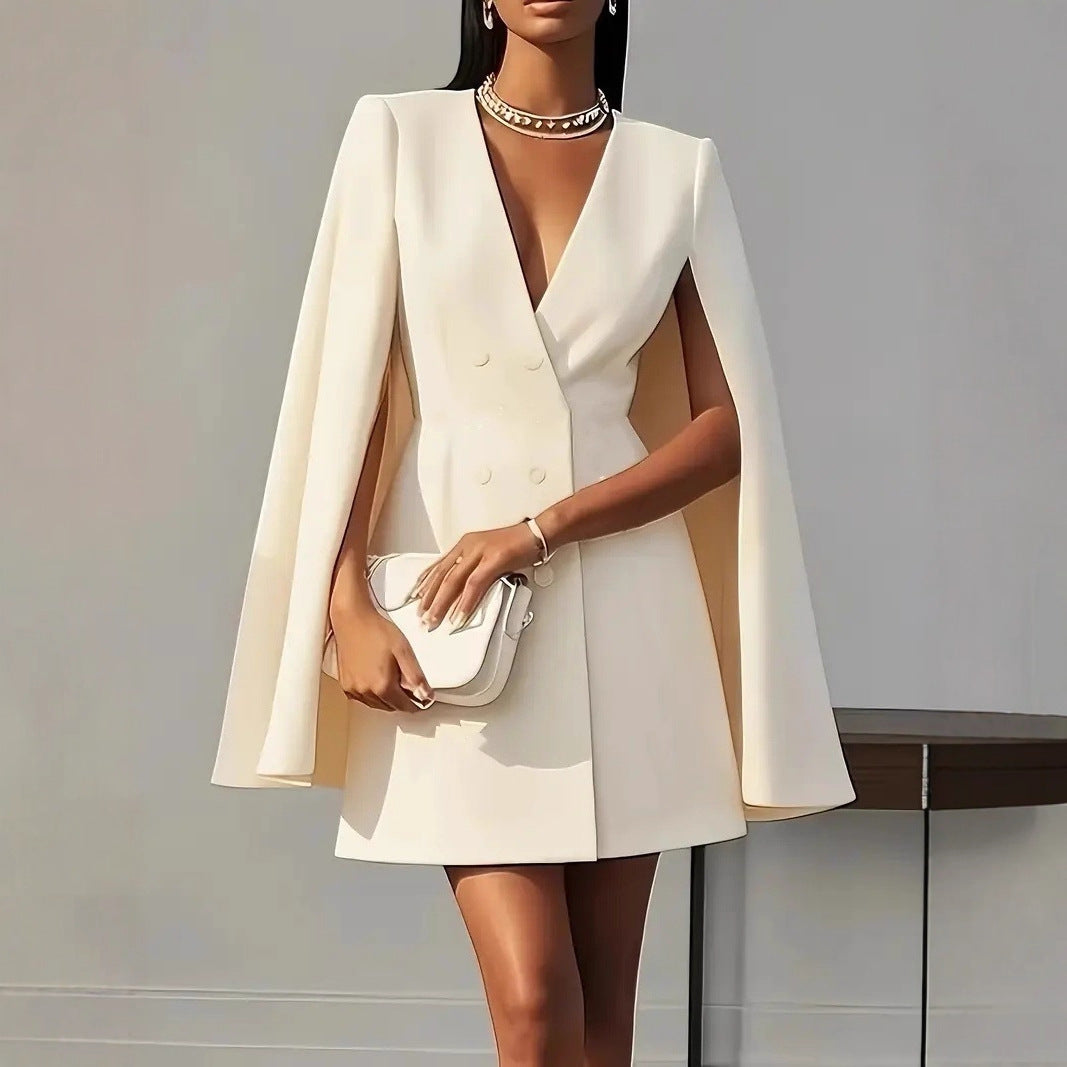 Women Cape Blazer Dress Lisslune