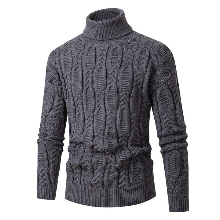 Men's High-Quality Turtleneck Sweater with Pattern Lisslune