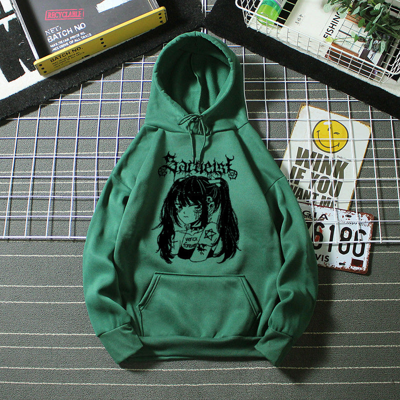 Women's hooded sweatshirt with unique artistic graphic design Lisslune