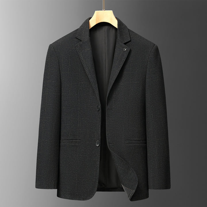 Men's Elegant Blazer with Fine Checked Pattern Lisslune