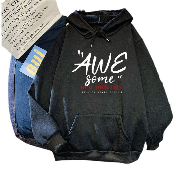 Women's hoodie with stylish New York lettering Lisslune