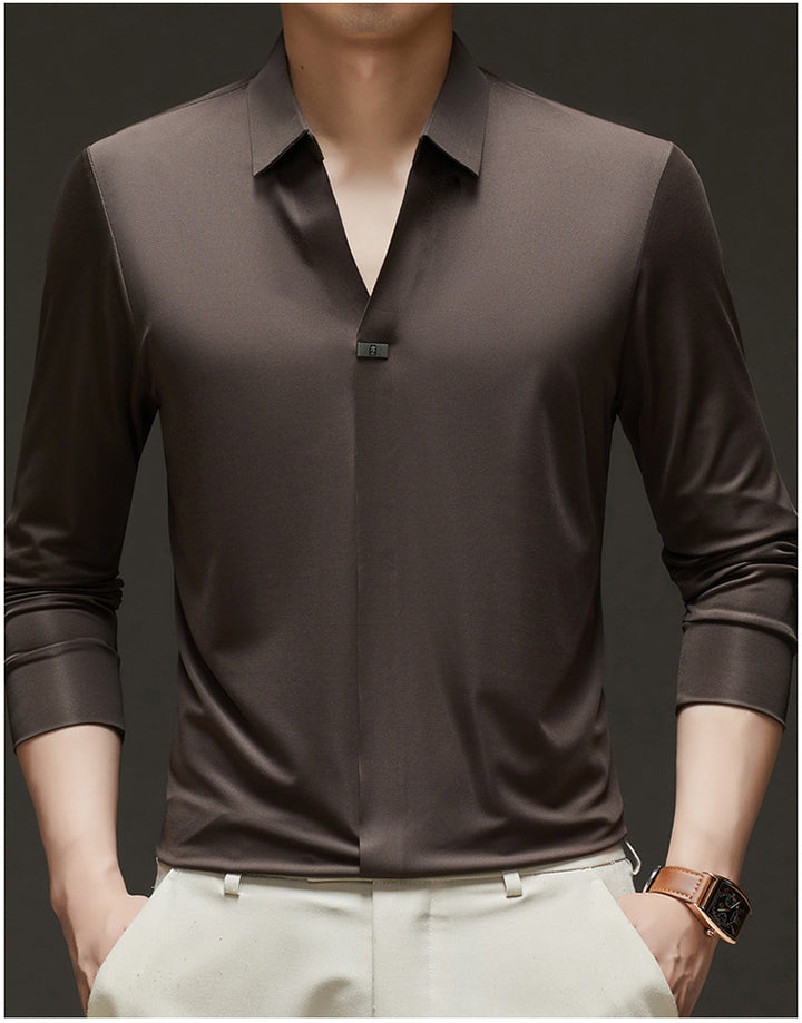 Men's Slim-Fit Long Sleeve Shirt made of high-quality functional fiber Lisslune