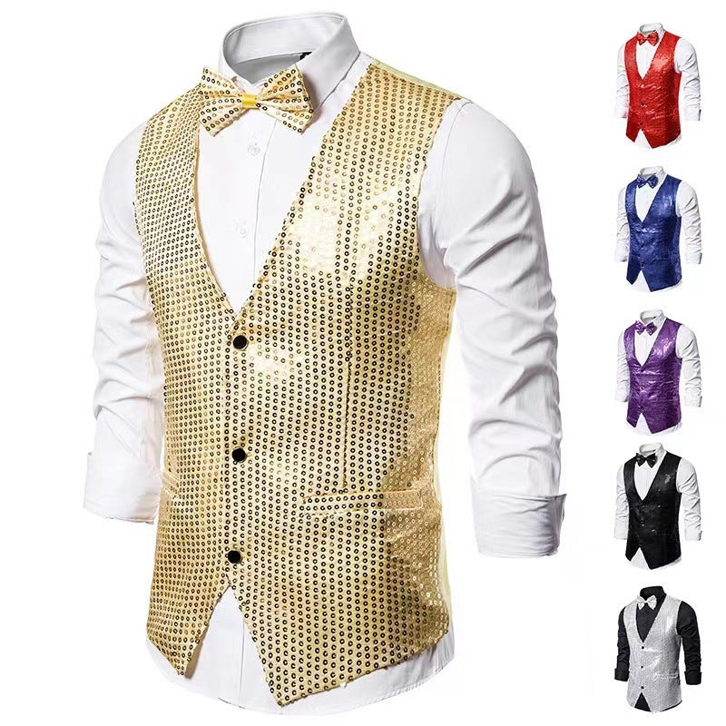 Men's elegant suit with sparkling sequins and ideal slim fit Lisslune