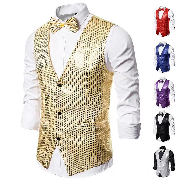 Men's elegant suit with sparkling sequins and ideal slim fit Lisslune