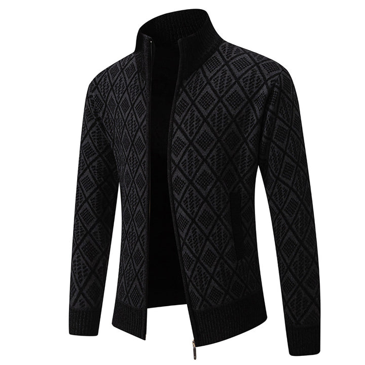 Men's cardigan with textured design and high collar Lisslune