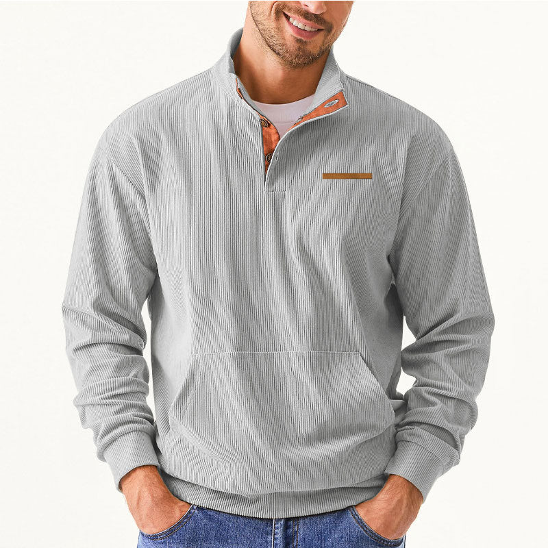 Men's High-Quality Pullover with Half Zip and Comfortable Fit Lisslune