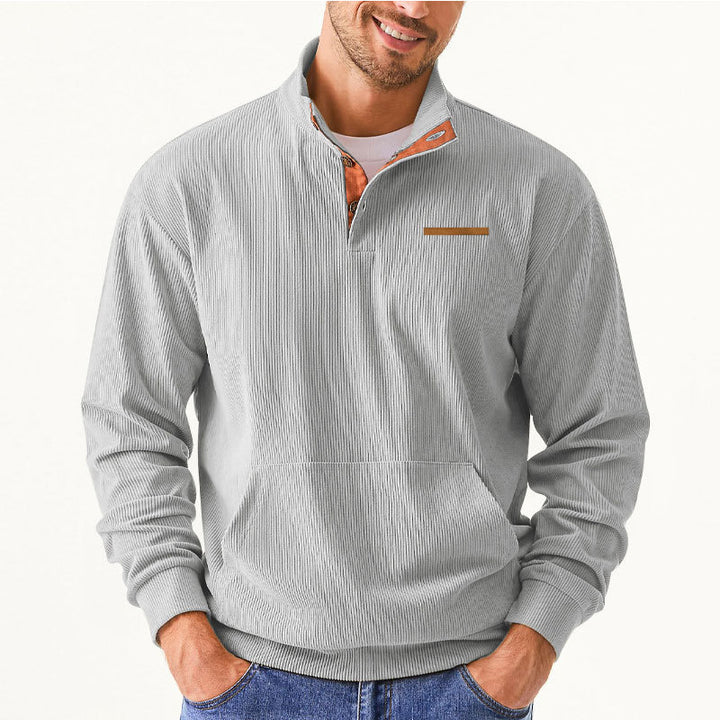 Men's High-Quality Pullover with Half Zip and Comfortable Fit Lisslune