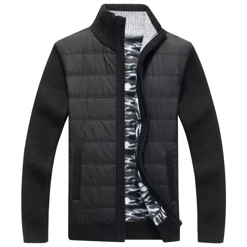 Men's modern quilted jacket with knitted sleeves Lisslune