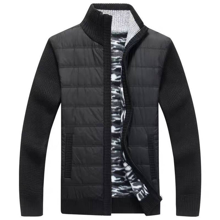 Men's modern quilted jacket with knitted sleeves Lisslune