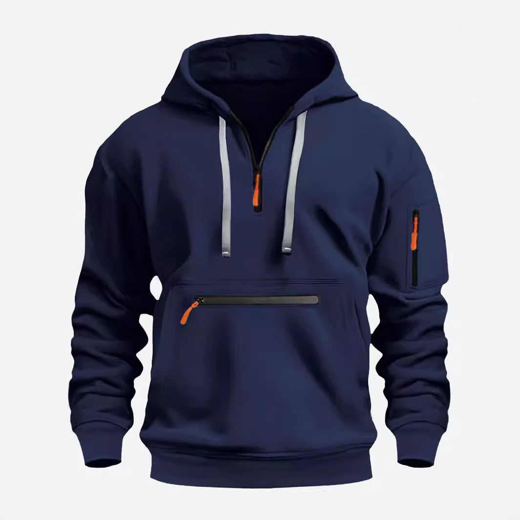 Men's stylish hoodie with practical zippered pockets Lisslune