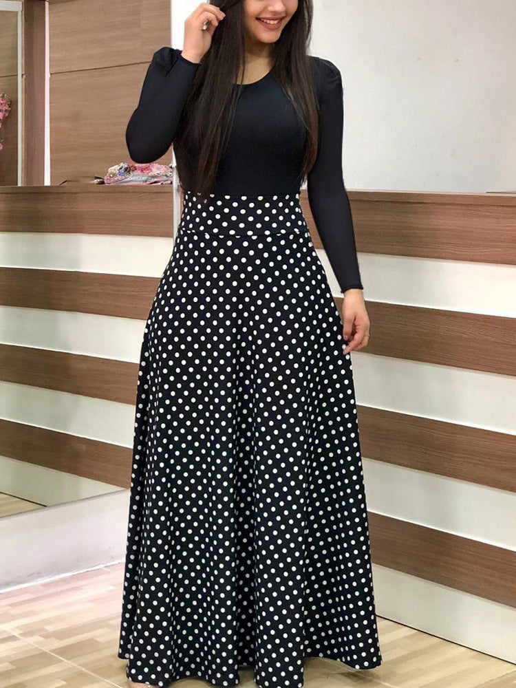 Damen Elegantes Maxikleid mit grafischem Druck und flexiblem Bund Lisslune