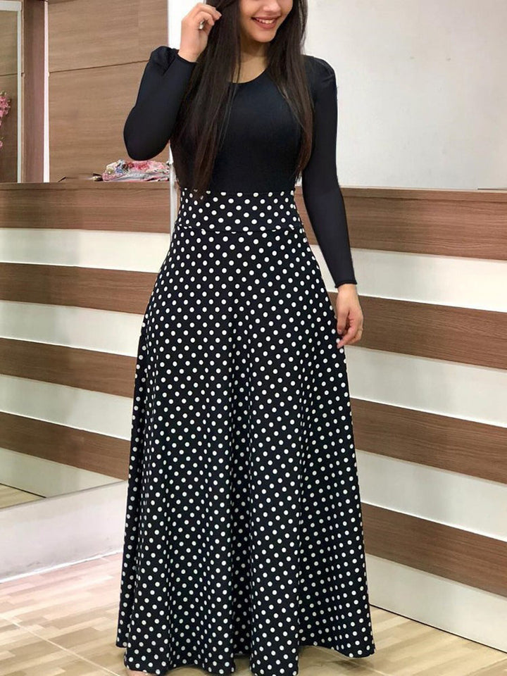 Damen Elegantes Maxikleid mit grafischem Druck und flexiblem Bund Lisslune