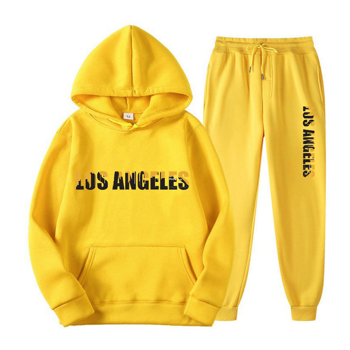 Women's leisure hoodie and jogging pants set with casual Los Angeles lettering Lisslune