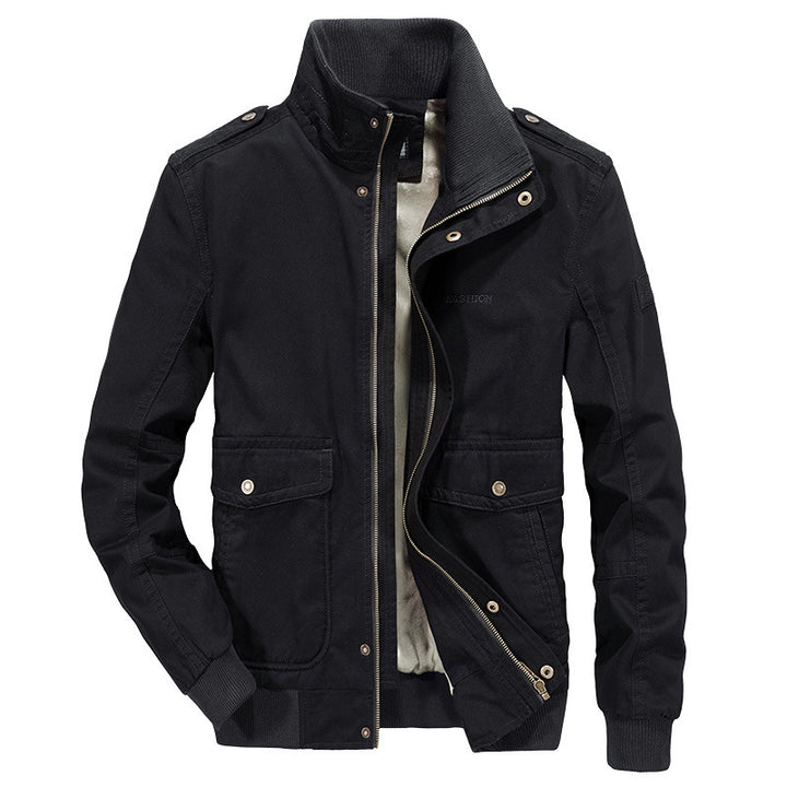 Men's Casual Utility Jacket with Adjustable Collar and Practical Pockets Lisslune