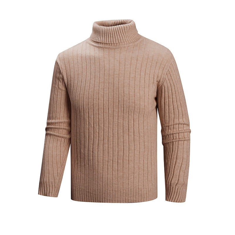 Men's elegant sweater with high collar and fine ribbed structure Lisslune