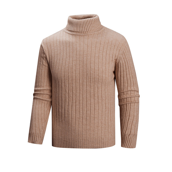 Men's elegant sweater with high collar and fine ribbed structure Lisslune