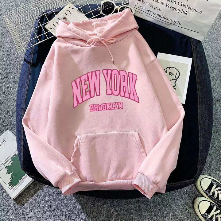 Women's hoodie with trendy New York Brooklyn print Lisslune