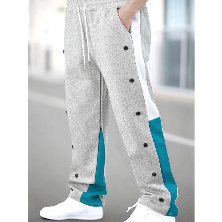 Men's sporty training pants with snap button closure and breathable structure Lisslune