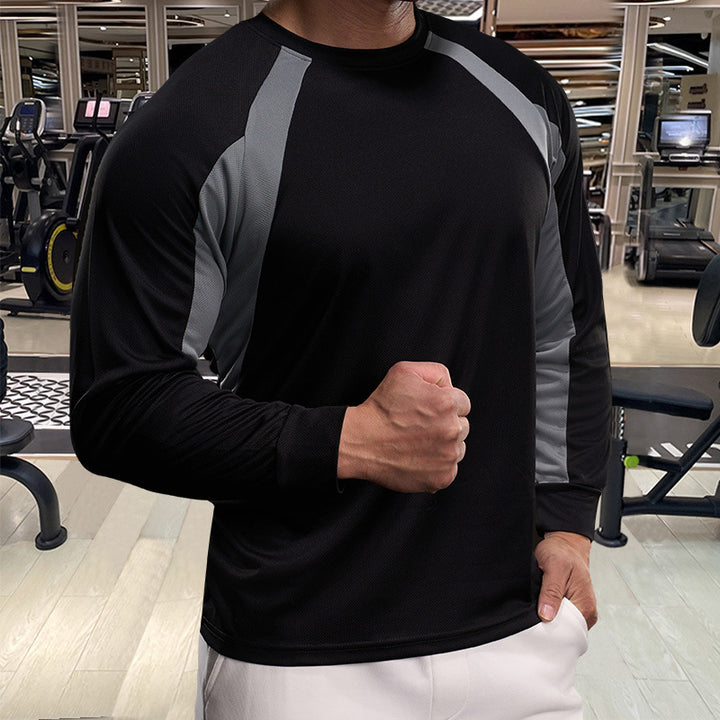 Men's Sporty Long-Sleeve Shirt with Breathable Inserts Lisslune
