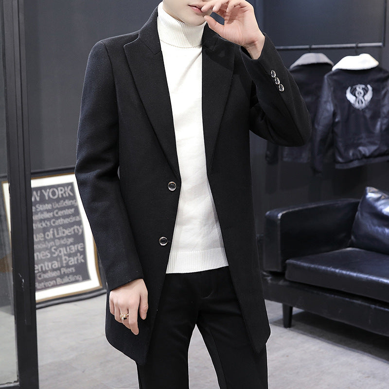 Men's elegant wool coat with modern cut and practical pockets Lisslune