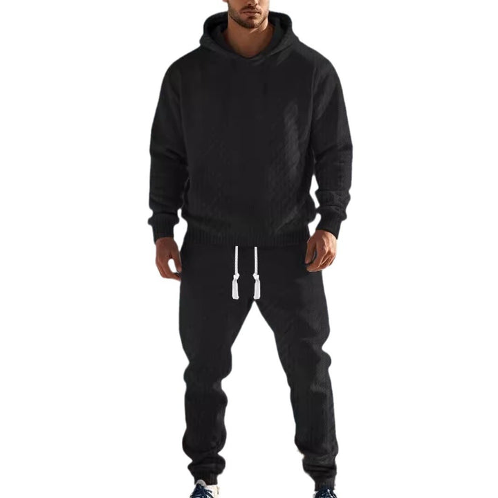 Men's sporty hoodie and jogging pants set with textured design Lisslune