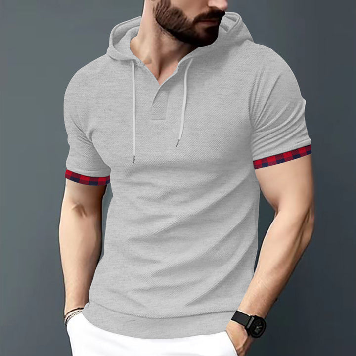 Men's Short Sleeve Shirt with Hood and Modern Accents Lisslune