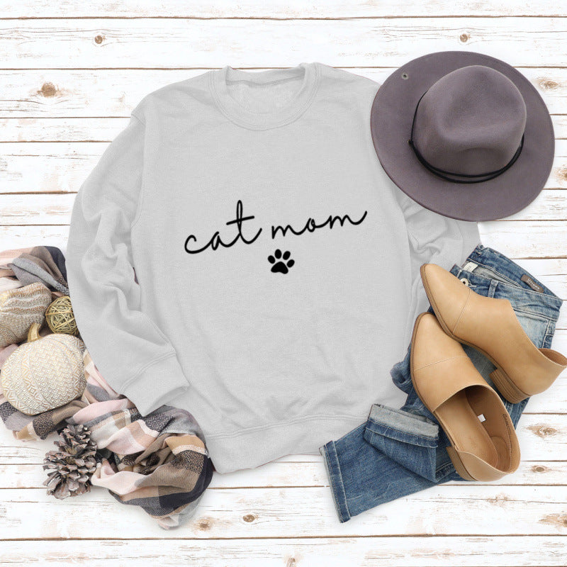 Ladies sweatshirt with creative cat mom design Lisslune