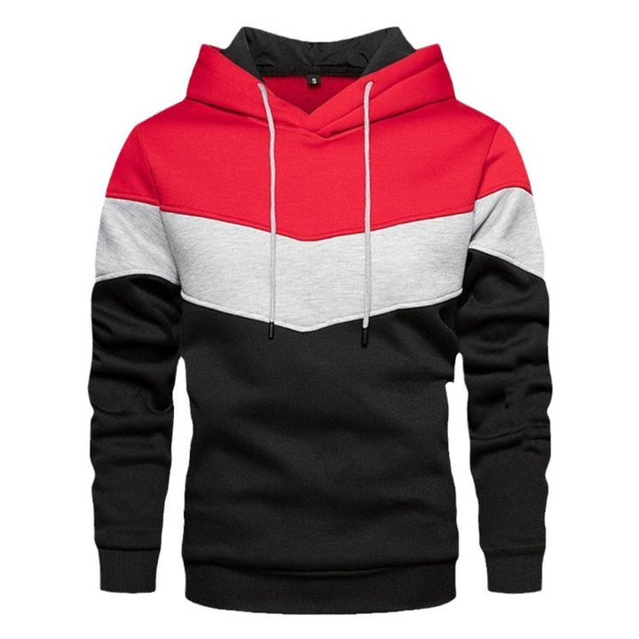 Men's Sport Hoodie with Geometric Color Design Lisslune