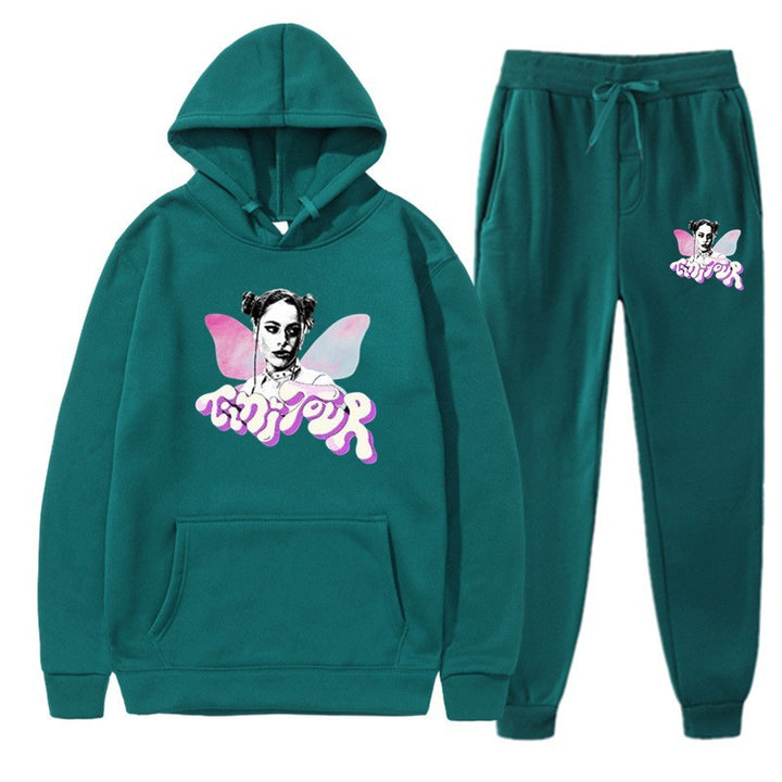 Women's sweatshirt and jogging pants set with creative graphic design Lisslune