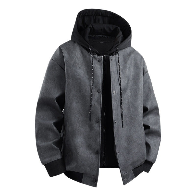 Men's stylish transitional jacket with removable hood and sporty accents Lisslune