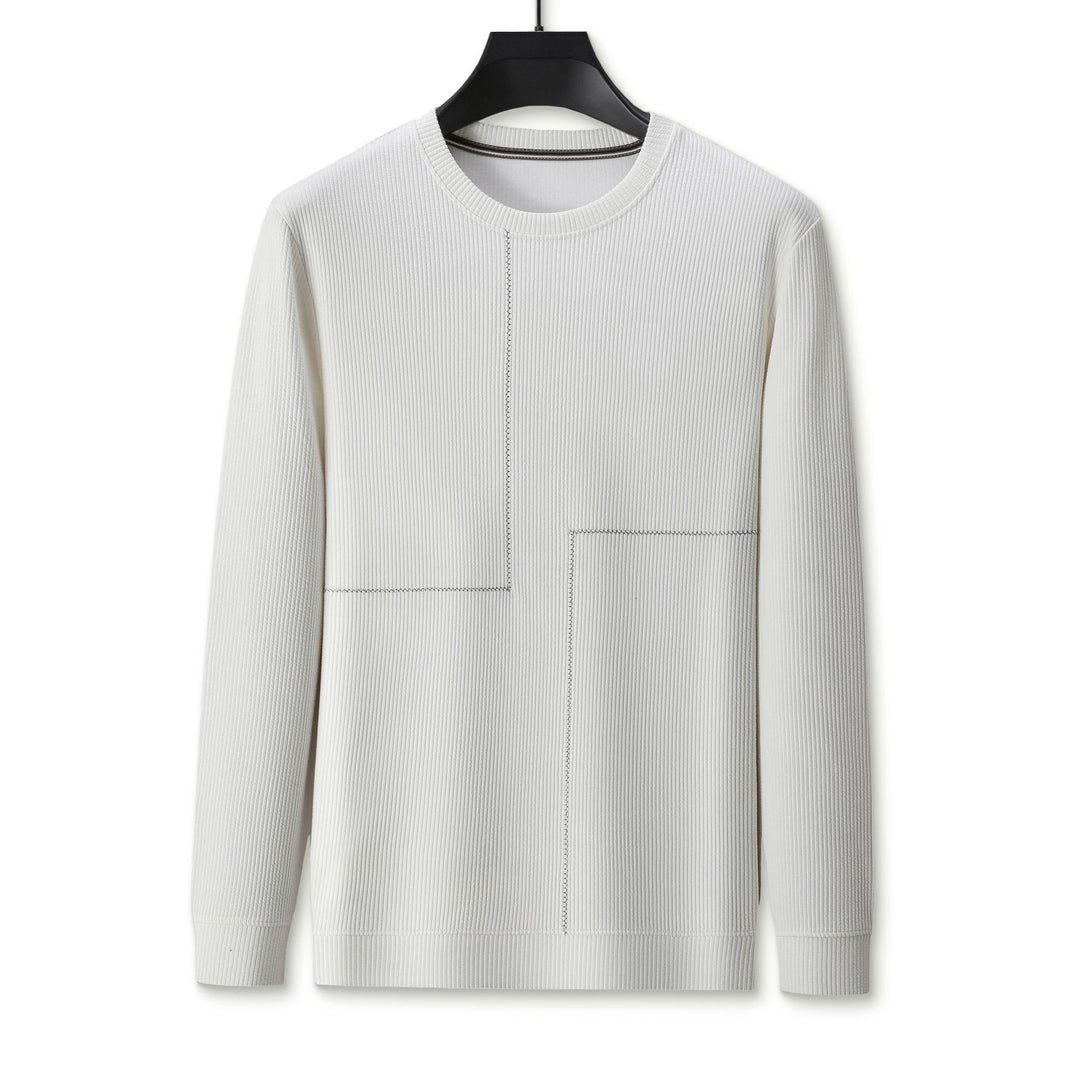 Men's stylish crew neck sweater with textured design Lisslune