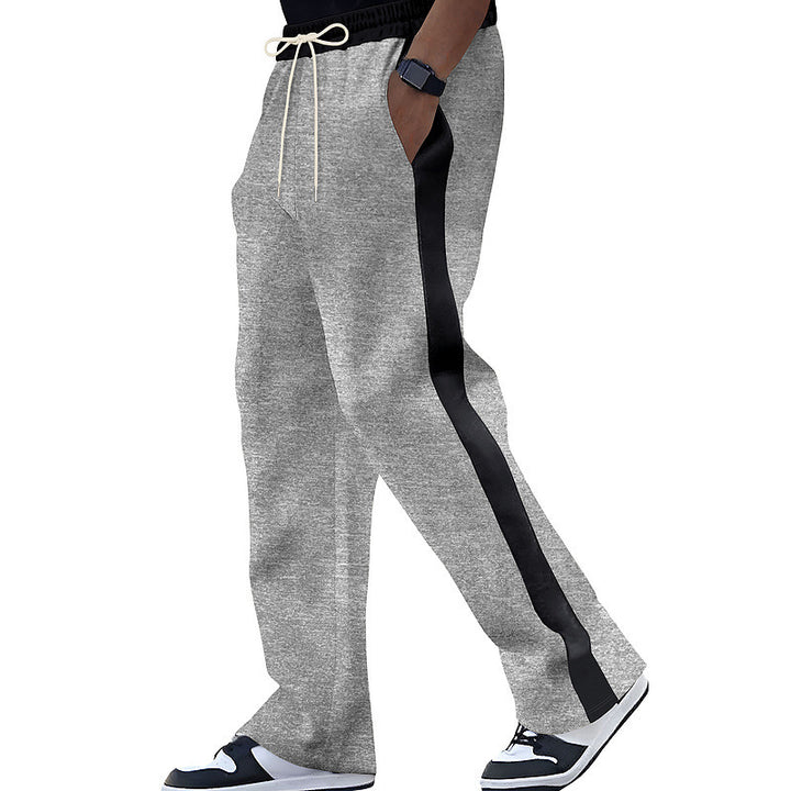 Men's leisure pants with contrasting side stripes and elastic waistband Lisslune