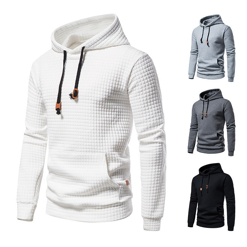 Men's Hooded Sweatshirt with Textured Design Lisslune