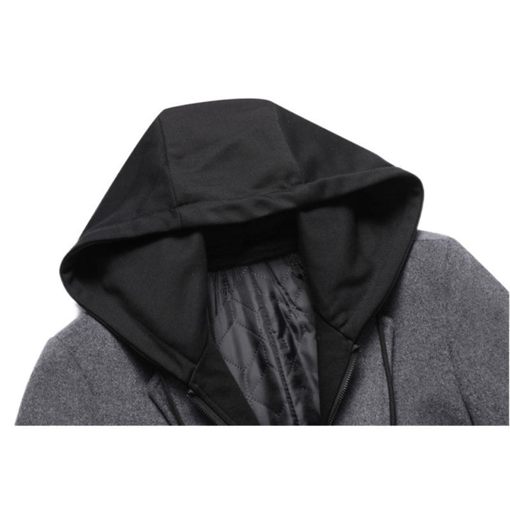 Men's fashionable coat jacket with removable hood and quilted lining Lisslune