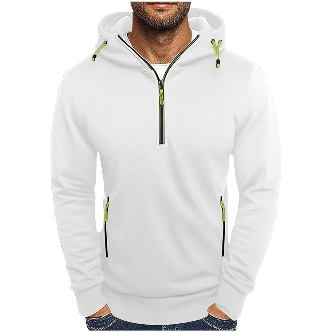 Men's fashionable hoodie with two pockets and half zipper Lisslune