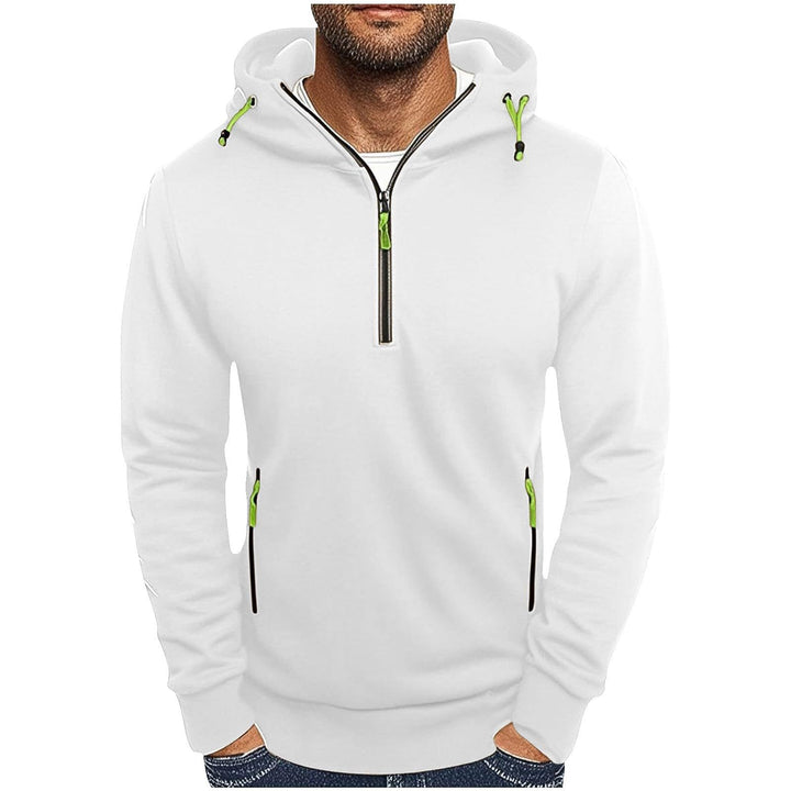 Men's fashionable hoodie with two pockets and half zipper Lisslune
