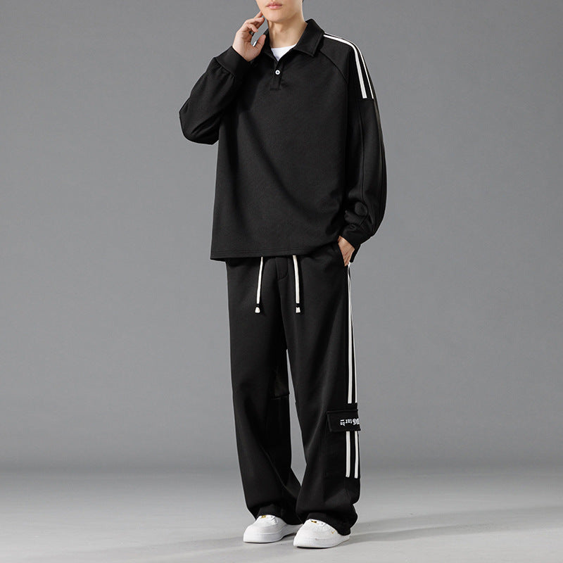 Men's sporty leisure set with high collar and practical pockets Lisslune