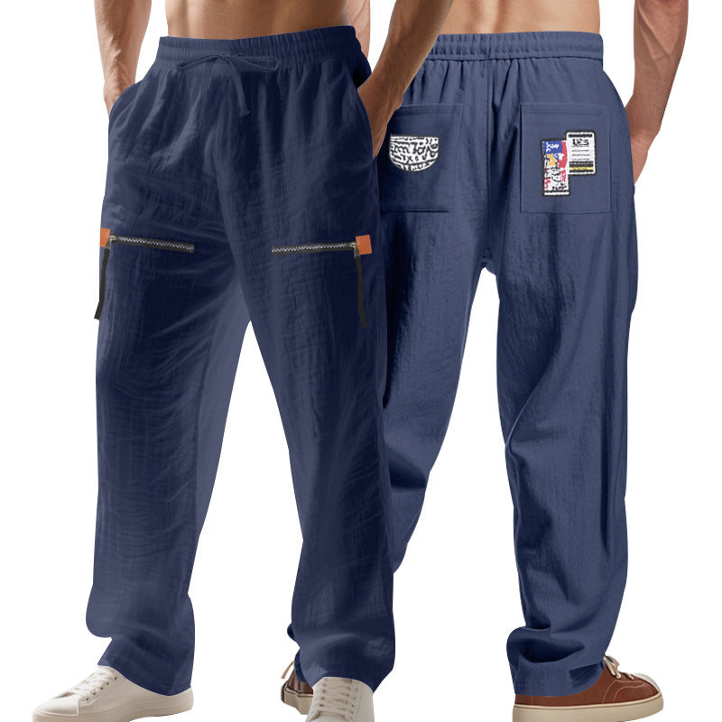 Men's casual cargo pants with practical zip pockets and trendy design Lisslune