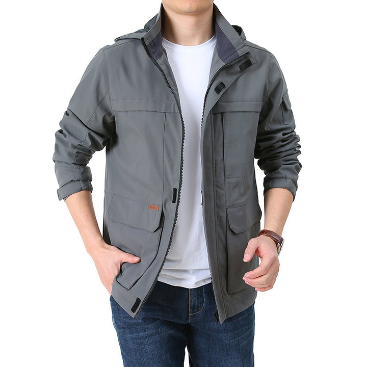 Men's Casual Transitional Jacket with Adjustable Hood Collar Lisslune