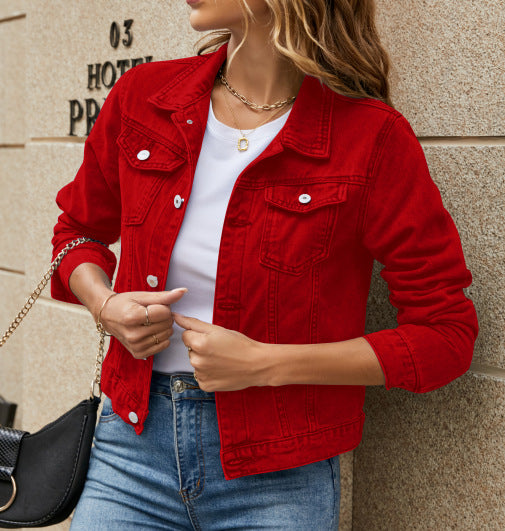 Women's Denim Jacket with Modern Cut and Practical Pockets Lisslune