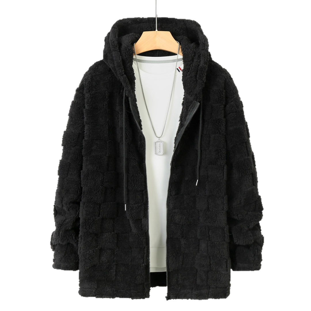 Men's fleece jacket with textured design and practical zipper Lisslune