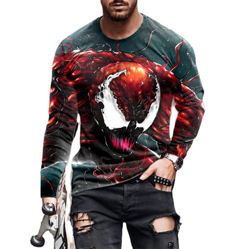 Men's long sleeve t-shirt with artistic Venom design Lisslune