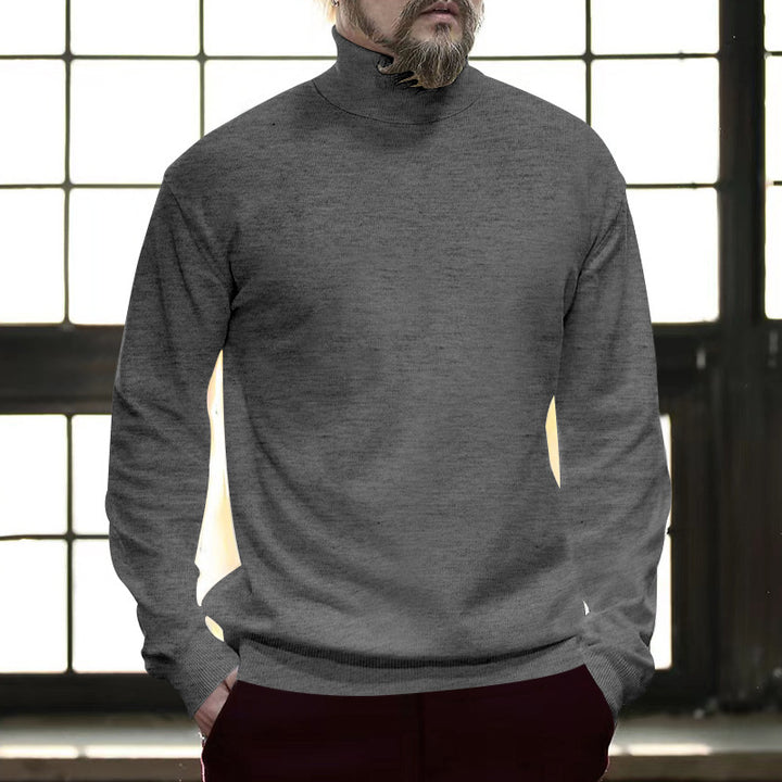 Men's long-sleeved stand-up collar sweater made from high-quality cotton blend Lisslune